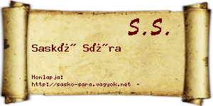 Saskó Sára névjegykártya